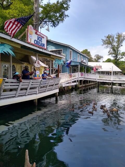 The ice cream shop in South Carolina's Hammock Coast on a boardwalk over the marshlands