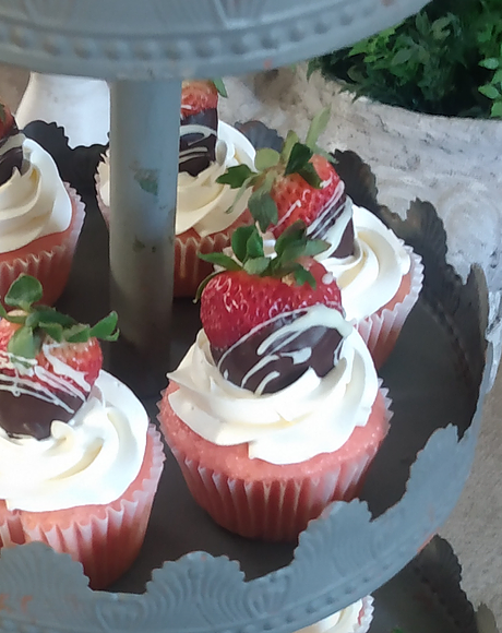 A platter of cupcakes from sweet baby cakes