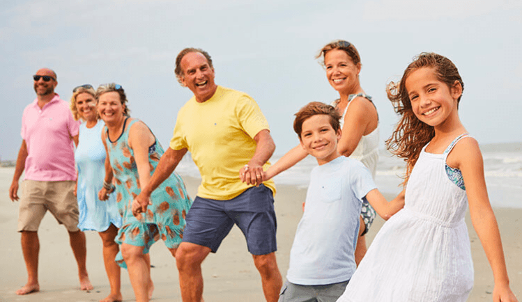 Family on pawleys beach-onlypawleys