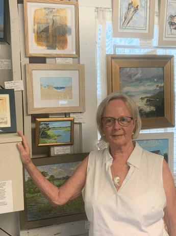 Susan walters with paitings-onlypawleys